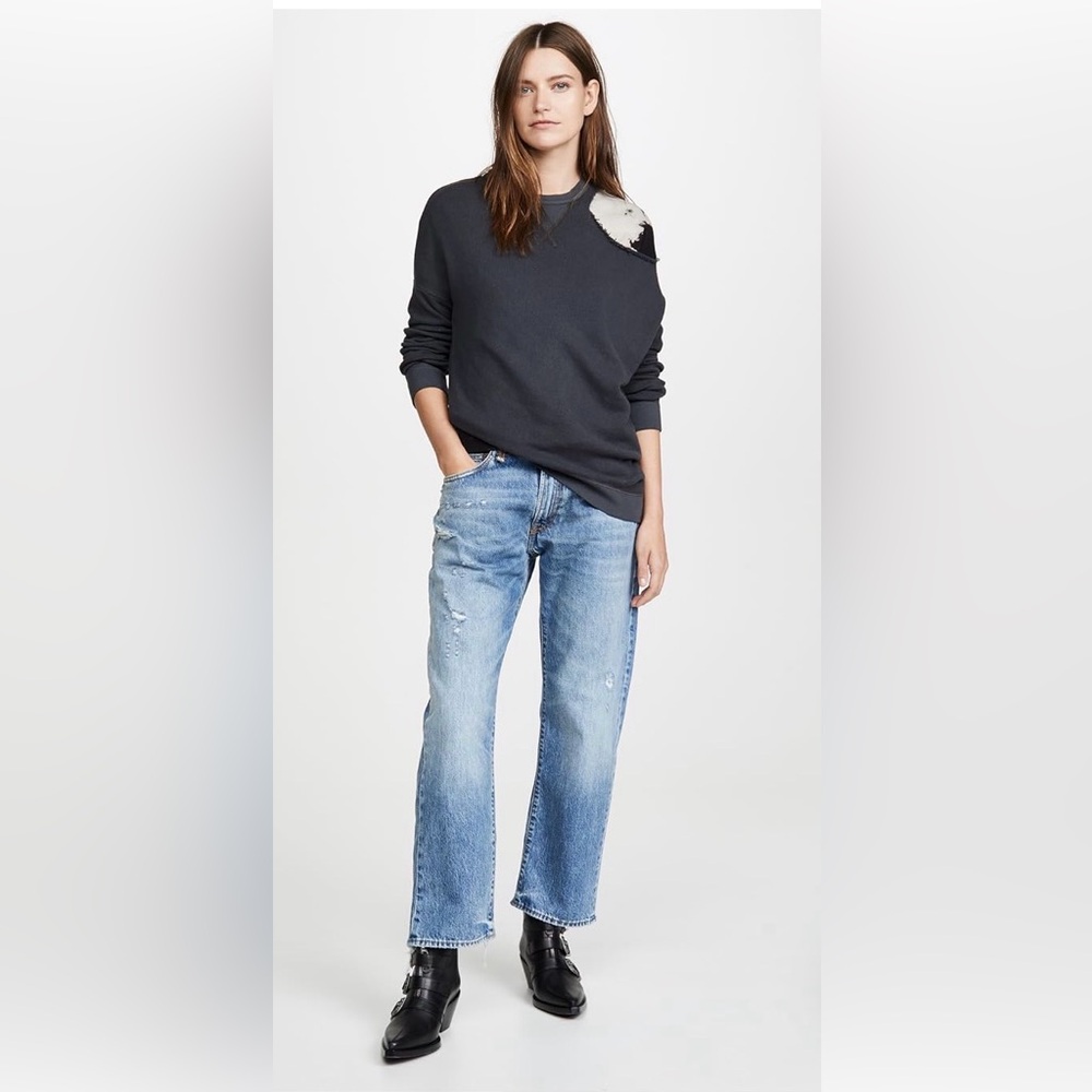 R13- Boyfriend Jeans, gently used, size 24.
Refer to pics for fit info